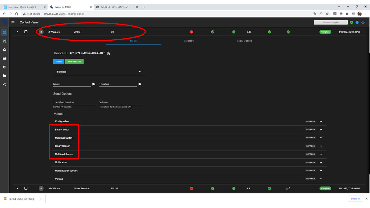 Controller output for Gen 5 Device Config