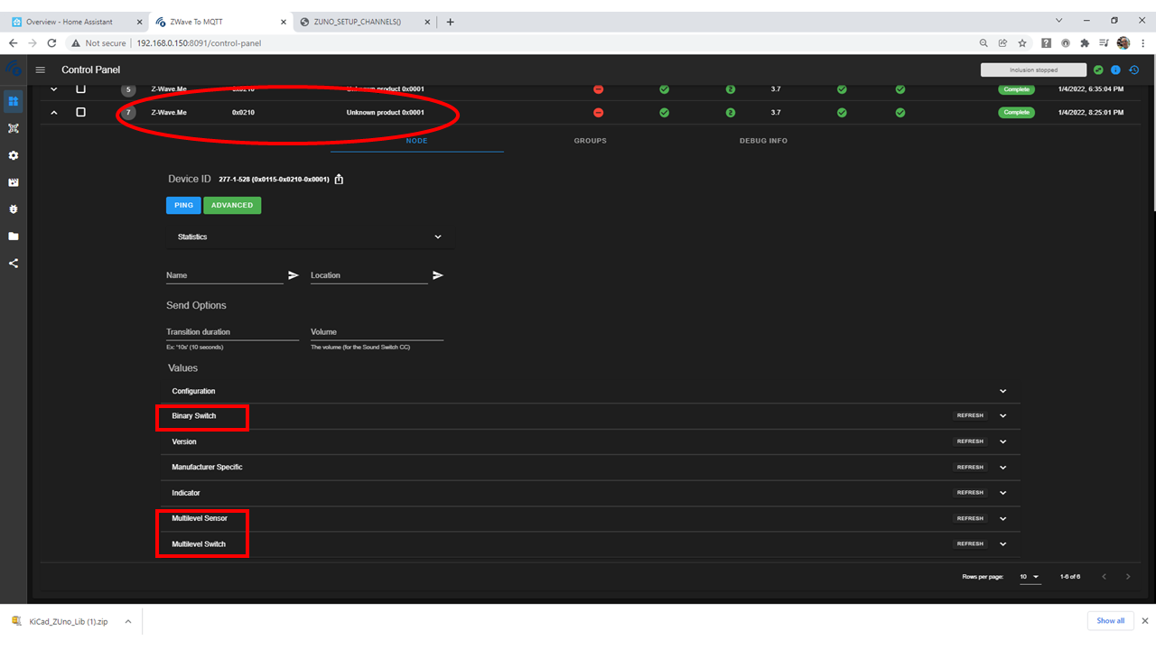 Controller output for Gen 7 Device Config
